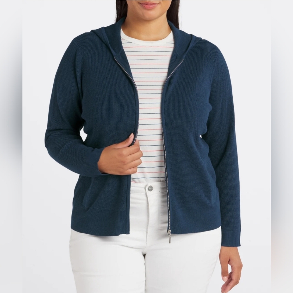 Evolution by Cyrus Sana Waffle Zip Up Cardigan, Size XXL, NWT
